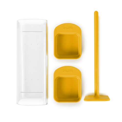 Ibili Wurstfüller-Set, gelb, Glas und Silikon, enthält Wurstfüller, zwei Formen und einen Stopfer