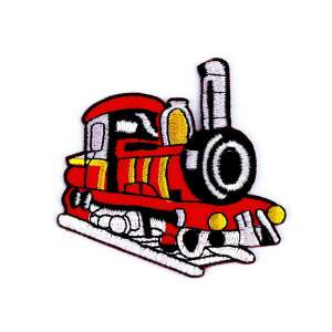 Petică de călcat cu locomotivă cu aburi roșie, 7x7cm - Produse Mercerie