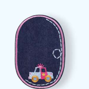 Petică de călcat cu mașină roz pentru hainele copiilor, 7.8 x 12 cm - Produse Mercerie