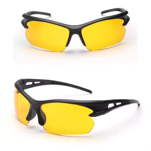 2 db sofőr szemüveg sárga lencsével a biztonságos vezetéshez - nappal szemben, éjszaka és hóesésben is megbízható (BBV)