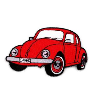 Petică de călcat roșie Volkswagen Beetle - Produse Mercerie