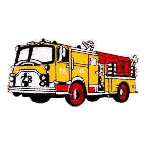 Petică de călcat cu camion de pompieri galben, 11,5 x 6 cm - Produse Mercerie
