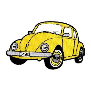 Petică de călcat galbenă Volkswagen Beetle, 9,5 x 6 cm - Produse Mercerie