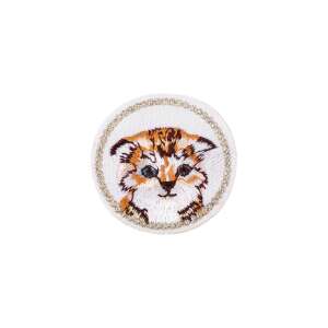 Petică de călcat cu pisică maro, 4,3 cm, brodată, sensibilă la căldură, pentru haine, genți și altele - Produse Mercerie