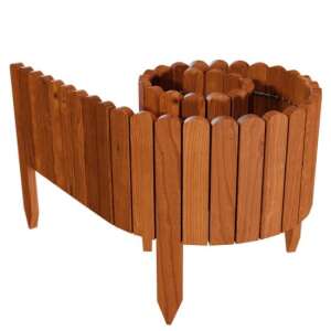 Brown wooden garden fence, 200 cm long, 40 cm high, flexible, easy to install, weatherproof - Garden Edging