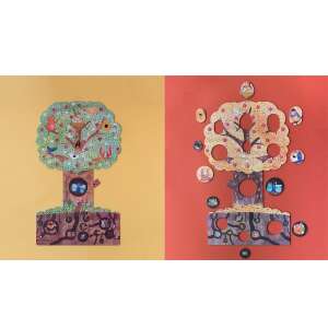 Londji Mein geliebter Baum Wende-Puzzle zusammengebaut, beide Seiten sichtbar - Puzzle