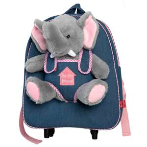 Troller-Rucksack, Perletti, mit Elefant, abnehmbarem Plüsch, 38 cm