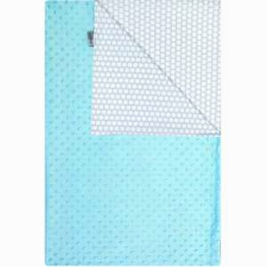 Pătură pentru bebeluși Womar Zaffiro Minky, albastră și gri, 75x100 cm - Paturici bebe