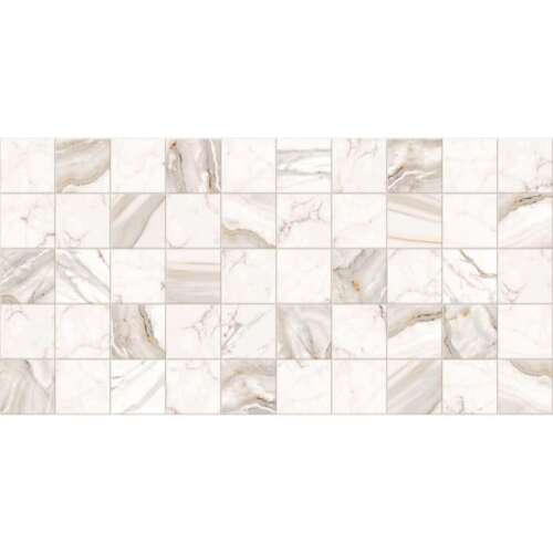 Dekoratív PVC falpanel, márványmintás, szürke és narancssárga, 96x48.5cm - Dekoráció