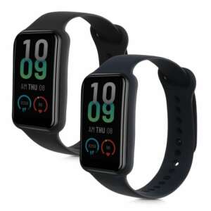 2-pak czarny i niebieski silikonowy pasek do zegarka Amazfit Band 7 - Pasek do inteligentnego zegarka