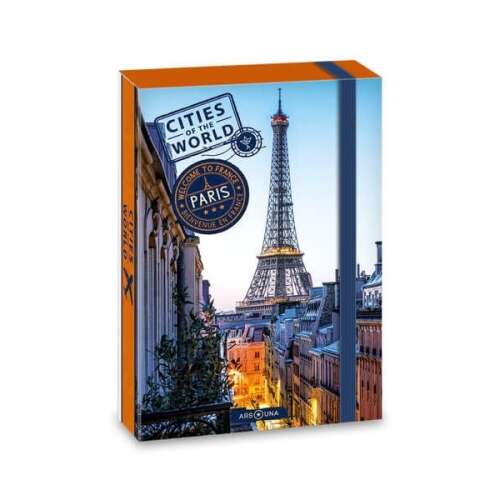 Cities of the World Párizs füzetbox, A5 méret, Eiffel torony mintával