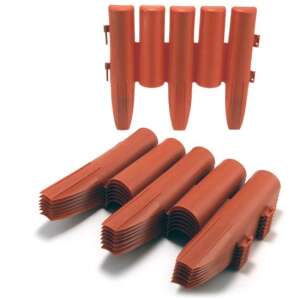 Terracotta brown garden edging, 8 pieces, 27x24 cm, 2.16 m long, plastic, easy to install, for creating borders and paths - Garden Edging