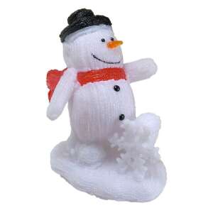 LED snowman Christmas decoration with red scarf, black hat and buttons, 40 LED lights, 30x21x31 cm - Christmas