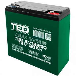 TED Battery Experts 12V 25Ah Mélyciklusú AGM akkumulátor elektromos járművekhez - Akkumulátor