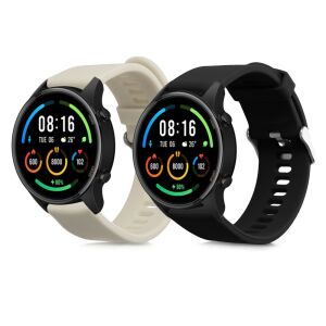 Kwmobile Xiaomi Mi Watch черни и бежови силиконови каишки - Каишка за умен часовник