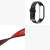 Silicone replacement band for Xiaomi Mi Smart Band 6, Mi Band 6, and Band 5, black with red accents