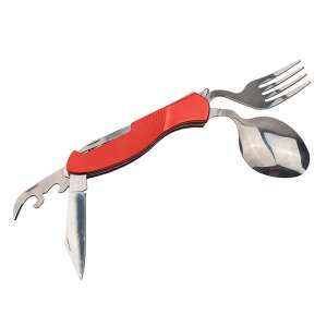 IdeallStore® Cuțit multifuncțional, True Outdoor, oțel inoxidabil, 6 funcții, roșu, 19.5 cm - Scule multifuncționale