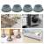 Set of 4 grey plastic anti-vibration pads for washing machine, dryer, or other appliances, noise reduction, floor protection