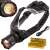 Bailong® 8079-3 CREE LED XHP160 ZOOM Headlamp with Powerbank Function, full view of the headlamp, batteries, and charging cable