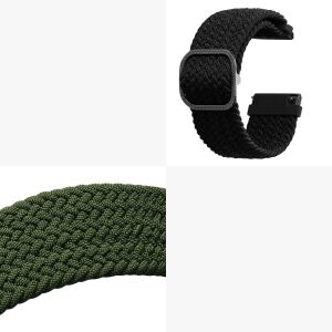 Kwmobile Nylon Watch Band for Huawei Watch GT 3/GT 2/Watch 2 (42mm) - Black and Green - Smart watch strap