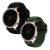 Kwmobile Nylonowy Pasek do Zegarka Huawei Watch GT 3/GT 2/Watch 2 (42mm) - Czarny i Zielony na smartwatchu