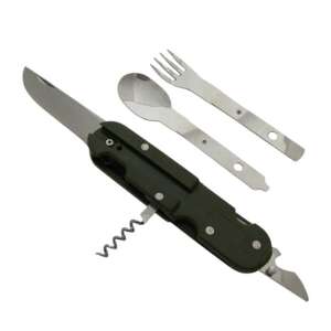 IdeallStore® Multifunktionsmesser, Outdoor Legion, Edelstahl, 6 Funktionen, khaki, 20 cm, ausgeklappt mit allen Werkzeugen - Multifunktionale Werkzeuge