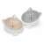 Navaris ceramic cat bowl set, 2 pack, cat face design, non-slip, pink and grey