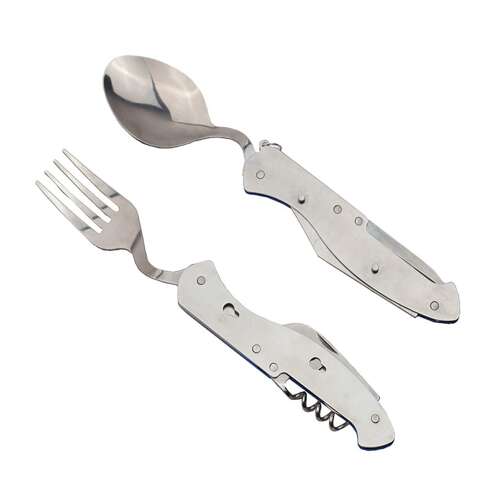 IdeallStore® Multifunkčný nôž, True Outdoor, Nerez, 6 funkcií, Modrý, 19.5 cm