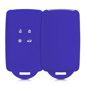 Renault 4-Button Smart Key Cover - Kwmobile, Blue, Silicone, 48035.134