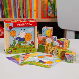 Drevené puzzle kocky Bogyó és Babóca s ilustráciami postáv, vzdelávacia hračka - Hračky pre rozvoj škôlkarov