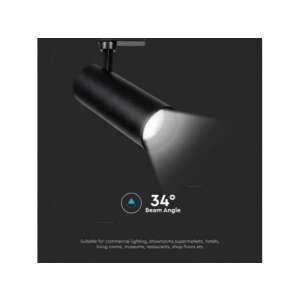 V-TAC COB LED sínbe szerelhető spotlámpa, fekete, állítható, 35W, CRI>90, természetes fehér - V-TAC