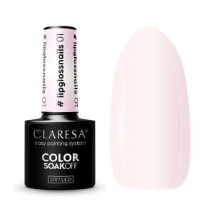 Claresa Lipglossnails #10, gel transparent pentru unghii cu sclipici roz, aplicare ușoară, compatibil cu lampa UV/LED, 5g - Unghii artificiale cu gel