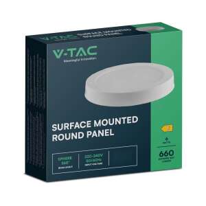 V-TAC Kerek LED Panel - Beépített, 6W, Hideg Fehér