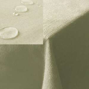 Beige linen look tablecloth, Jemidi, 130 x 220 cm, water-repellent, stain-resistant, for indoor and outdoor use - Tablecloth