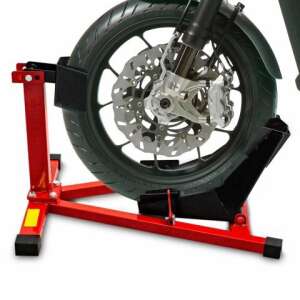 Motorkerékpár állvány, masszív acélból, piros, 90-130 mm