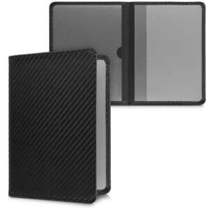Kwmobile car document holder, black, eco leather, 2-sided view - Dressing Accessory