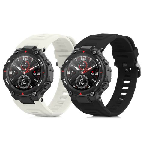 KWmobile Huami Amazfit T-Rex/T-Rex Pro Szilikon Óraszíj - 2 db (Fekete/Fehér)