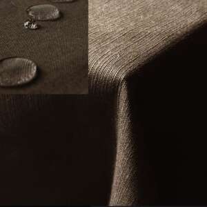 Brown linen look tablecloth, Jemidi brand, 135 x 200 cm, water repellent, stain resistant, polyester - Tablecloth