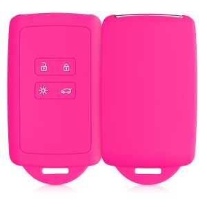 Renault 4-Button Smart Key Case - Kwmobile, Pink Silicone, 48035.77