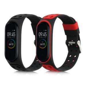 kwmobile 2-pack Xiaomi Mi Band 4 replacement wristbands, black and red - Smart watch strap