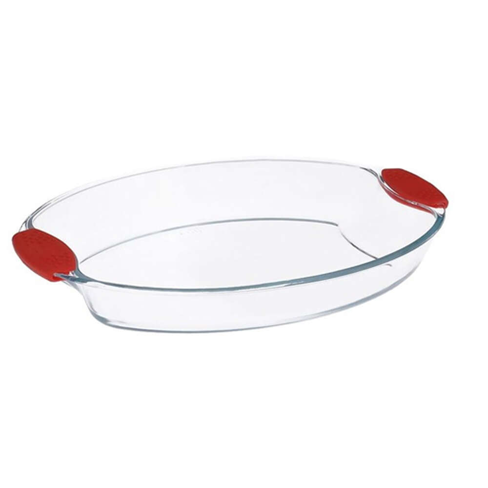 Bergner jenai heatproof glass bowl with silicone lid, 2 L, oval