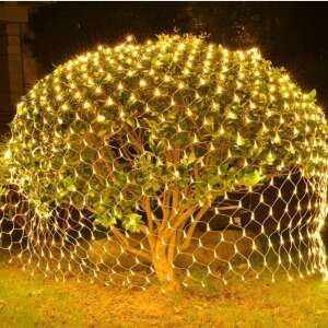 Luminițe de Crăciun Yoto Mesh, 1,5 m x 1,5 m, 120 LED, alb cald, decor exterior - Flippy Ghirlande luminoase