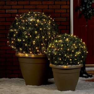 Коледни светлини Flippy® линейни, 17 метра, 200 топло бели LED лампи, черен кабел, свързващи се, декориране на храст - Декорация