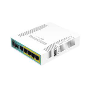 MikroTik hEX PoE Router mit 5 Gigabit LAN-Ports, 4 PoE-Ports und 1 SFP-Port - MikroTik
