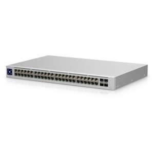 Ubiquiti UniFi Switch Gen2, 48 port Gigabit Ethernet kapcsoló 4 SFP porttal, ferde nézet - Ubiquiti