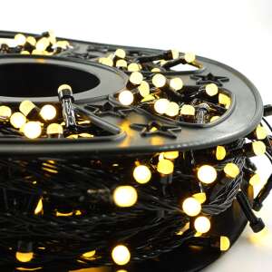 Коледни светлини Yoto Linear на ролка с черен кабел и топло бели LED светлини - Декорация