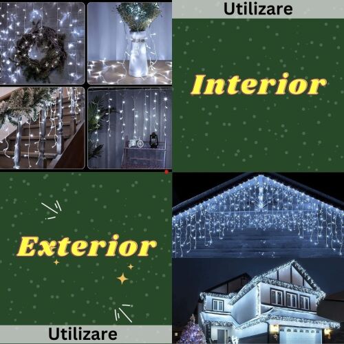 Yoto Christmas Lights Interior and Exterior Use Collage