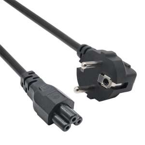 Akyga AK-NB-08C power cable, 1 meter, black, European plug - Akyga