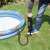 Inflating a kids pool with Bestway Air Hammer hand pump