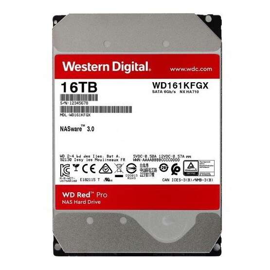 Western digital hdd 3,5" wd 16tb sata3 7200rpm 512mb red pro - wd161kfgx